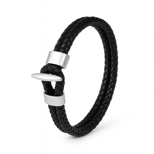 Forge Hook Leahter Wrap - Men's Braided Bracelet