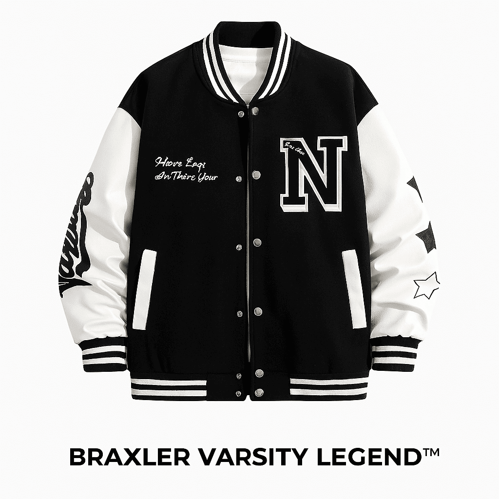Men’s Varsity Jacket Braxler Varsity Legend™ – Premium Wool & Leather Bomber